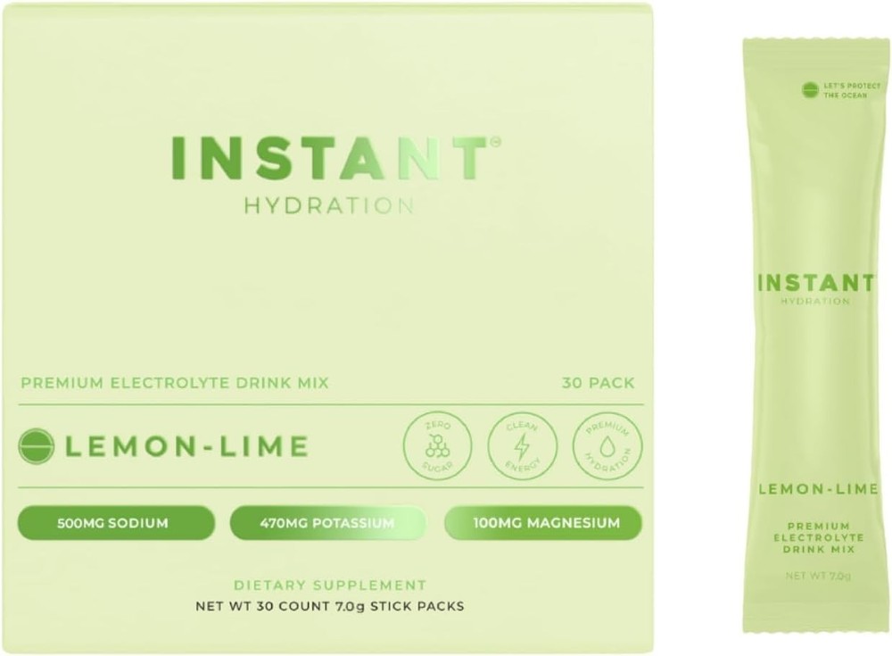 Instant Hydration Electrolytes Powder Packets - Lemon Lime Drink Mix - Zero Suga
