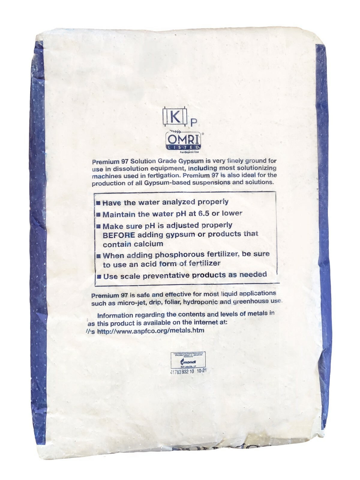 Gypsum Calcium Sulfate Solution Grade 100% Soluble Fertilizer Powder