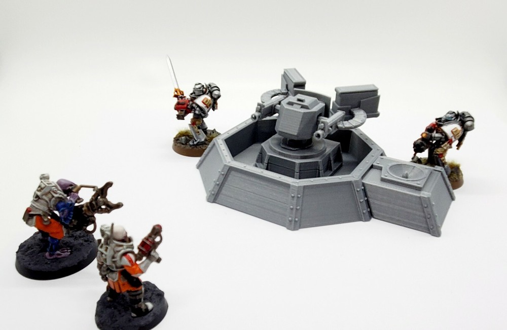 3d Printed Terrain for Tabletop Gaming Heavy Gun Turret.