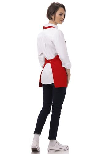 Unisex Three Pocket Apron One Size Red