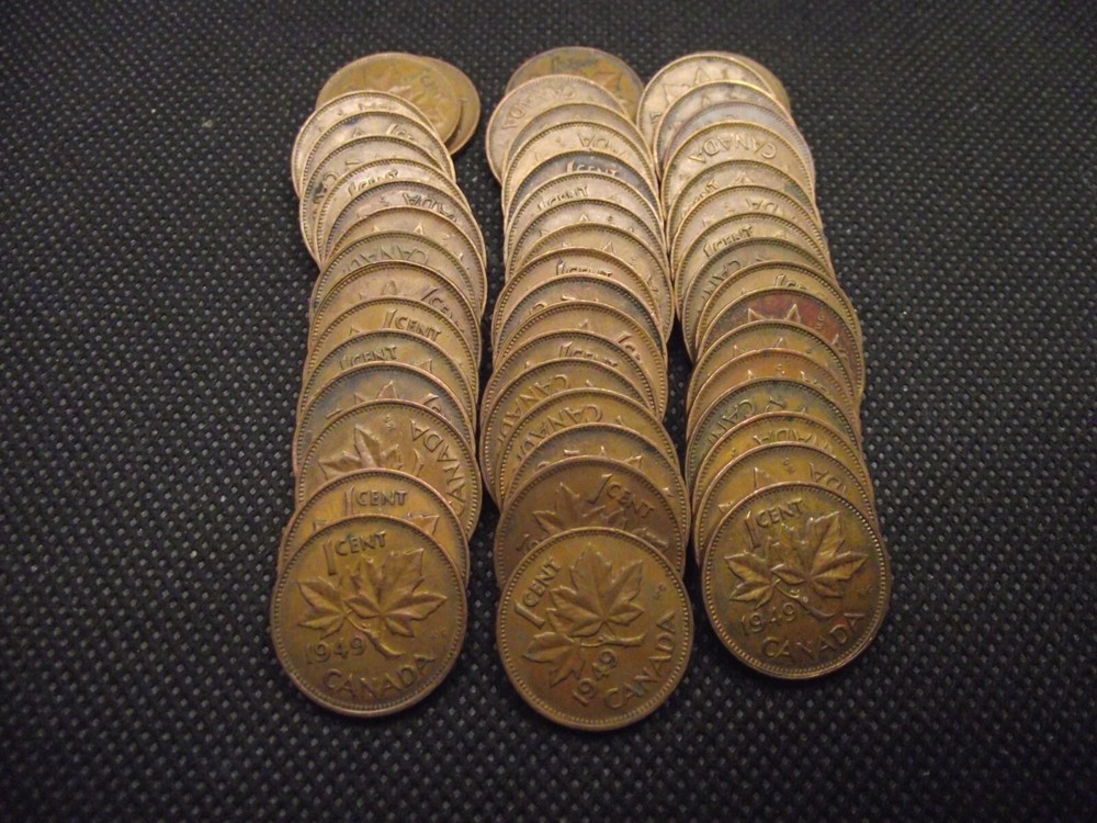 Canada 1949 Cent 50 Coin Roll