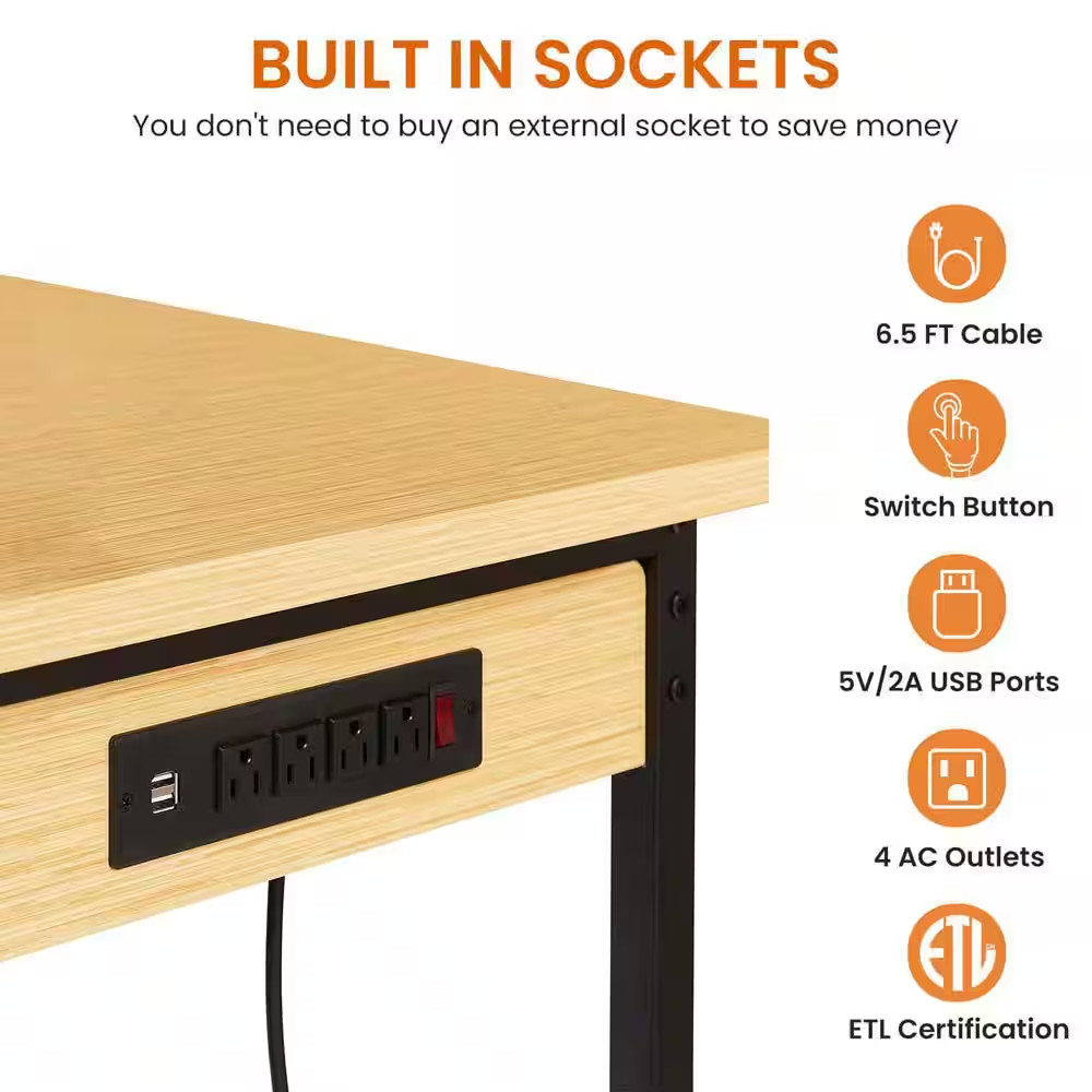 48" Heavy Duty Adjustable Workbench with Pegboard, Adjustable Work Table with Po