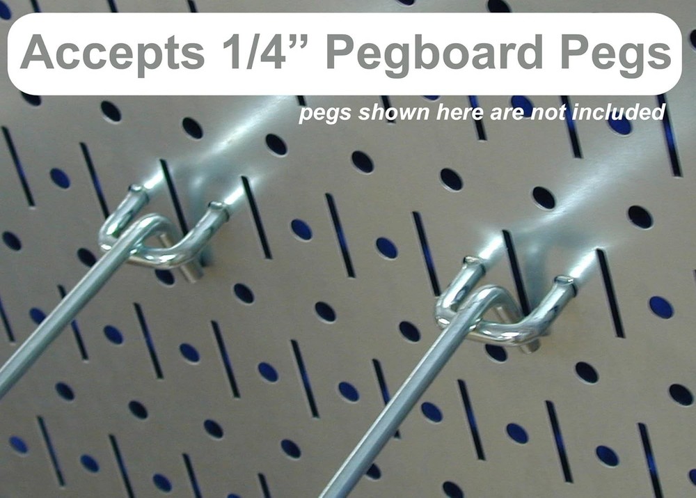 Compact 4 ft Metal Pegboard Organizer with White Accessories for Garage Storage