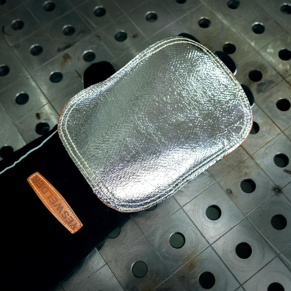 Hand Heat Shield, Welding Hand Shield Split Cowhide Leather Aluminized Back Weld