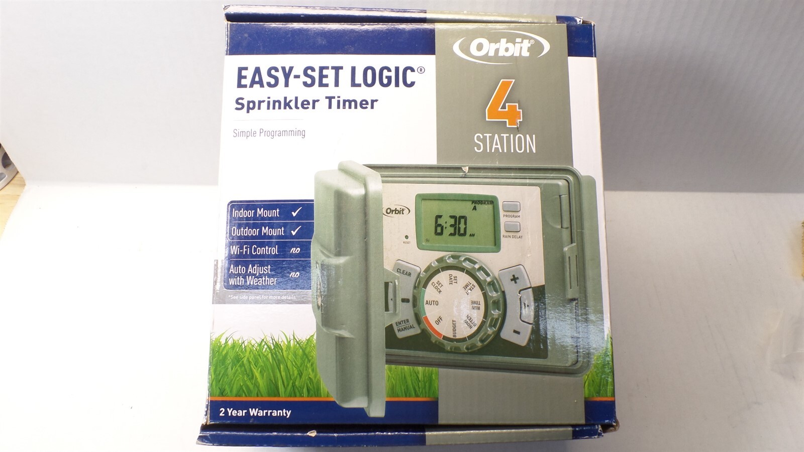 ORBIT 57894 4-STATION EASY-SET LOGIC INDOOR/OUTDOOR IRRIGATION CONTROLLER