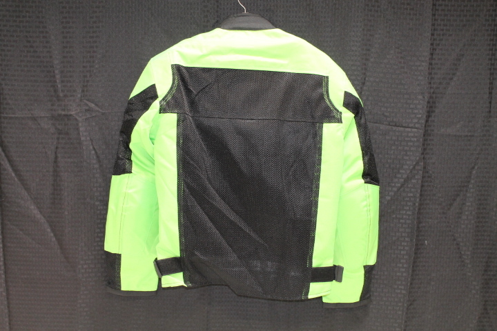 NEW LARGE L LIME GREEN POLYESTER MESH ARMOR MOTORCYCLE JACKET *JACKET RUN SMALL