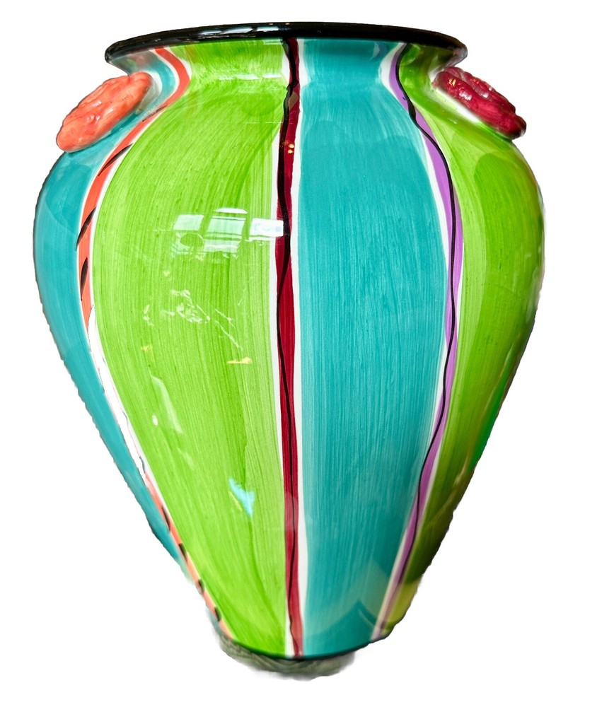 BLUERIDGE DESIGNS INC LARGE MULTICOLOR VASE EUC