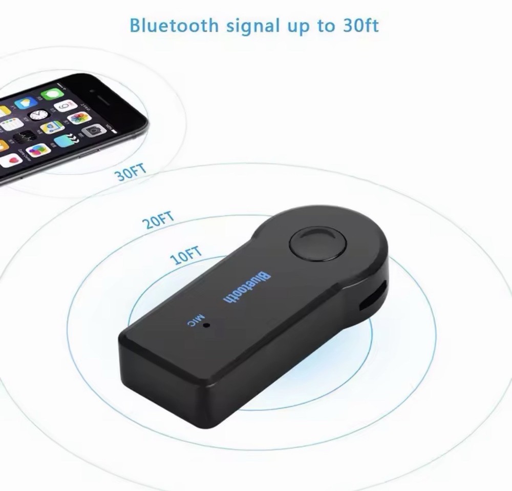 Bluetooth Wireless Audio Receiver, Microphone, Charging, 3.5mm Connector, Black