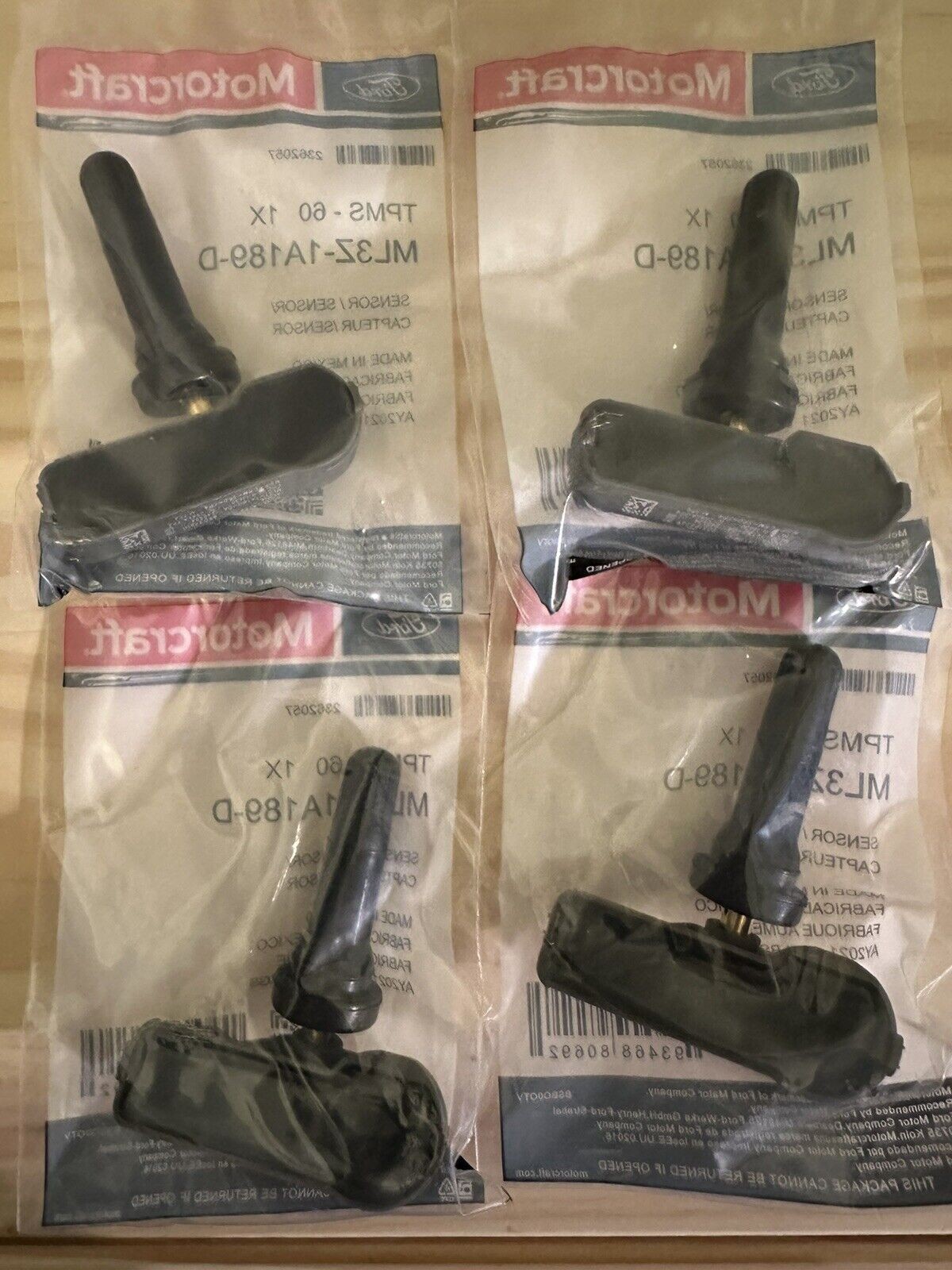 New OEM Motorcarft 433 mhz TPMS Set ML3Z-1A189-D ML3Z1A189D Fits Ford Trucks