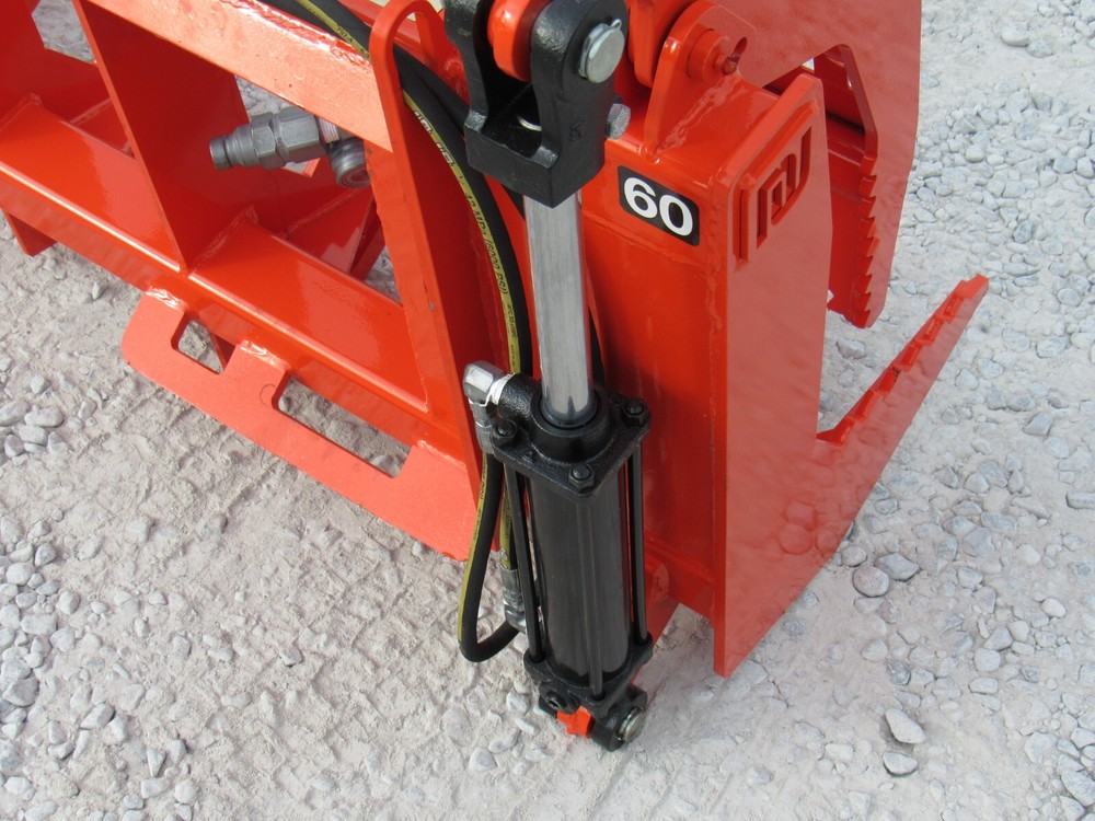 60" Dual Tine Root Rake Clam Grapple Attachment Fits Universal Quick Attach