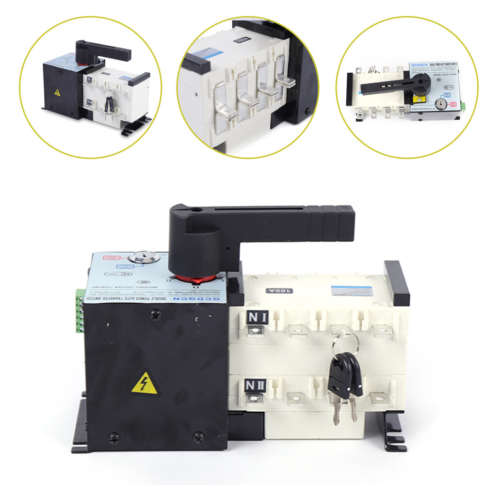 Dual Power Transfer Switch Auto Generator Changeover Switch 4P 100A ATS New