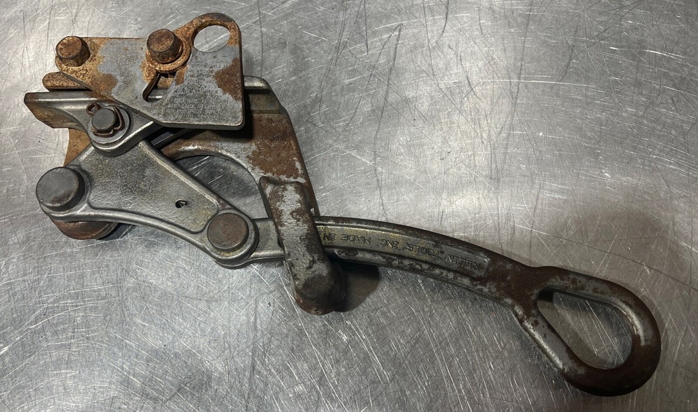 Vintage Klein Tools Grip Cable Wire Puller Cat 1685-31 / 7500LBS  Used Surplus