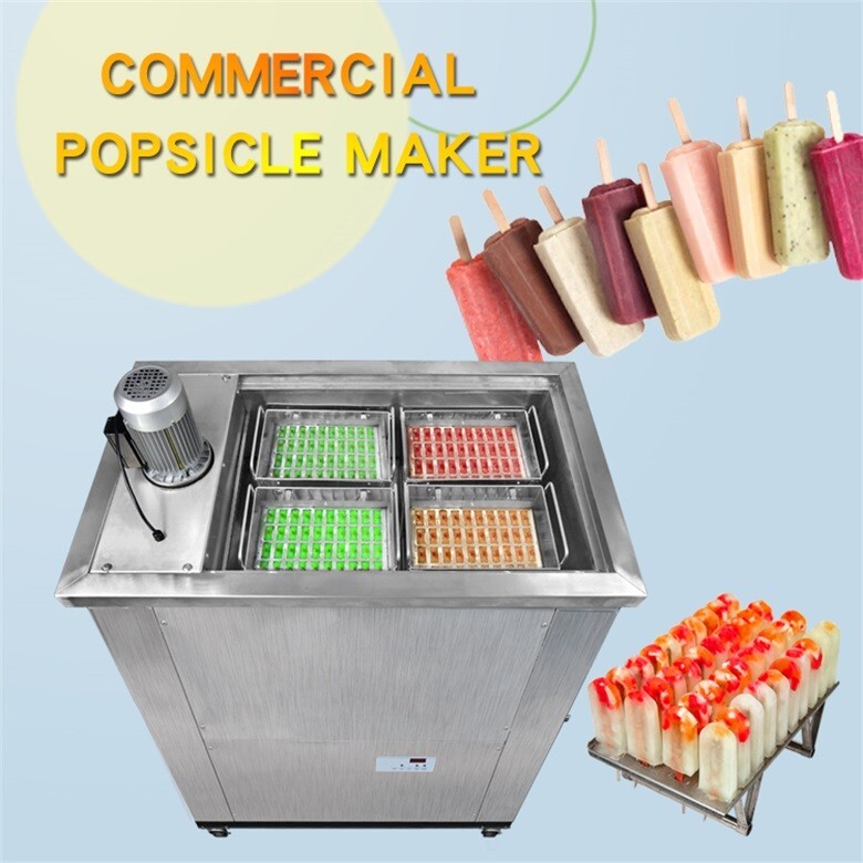 Commercial 4 mold sets ice popsicle sticks making machine,ice pops machine