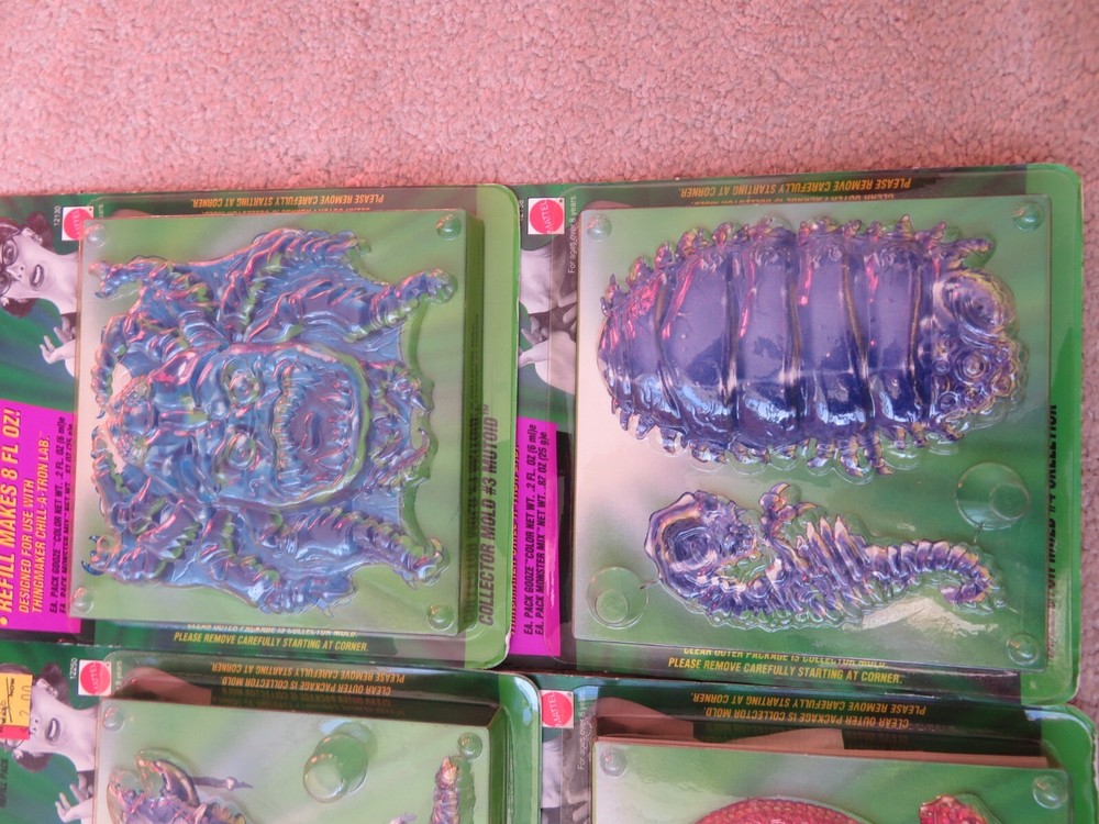 (6) 1994 Nickelodeon THINGMAKER Collector Molds w/ Monster Mix