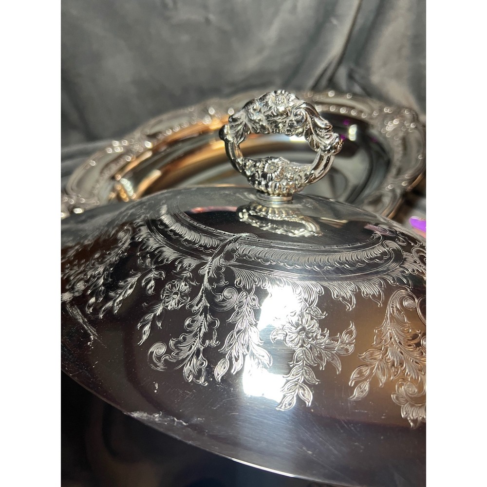 Oneida Silverplate Etched Chafing Dish Buffet Server Glass Insert 602-0 USA