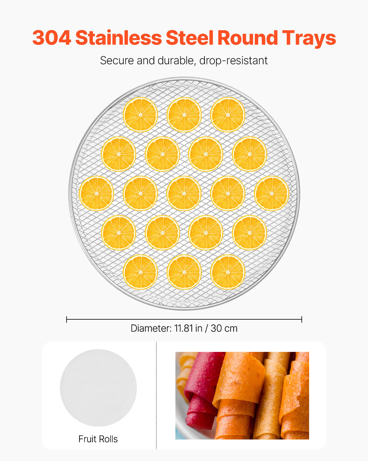 VEVOR 12 Trays Rotary Food Dehydrator Machine Stainless Steel 800W Jerky