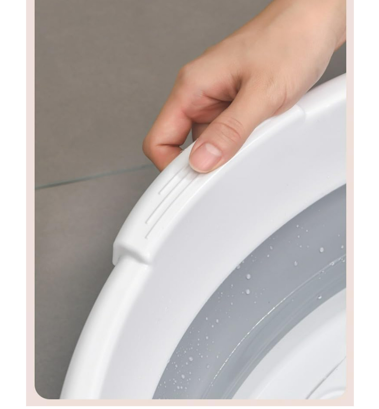 Collapsible Washboard Basin for Clothes, Portable Foldable Laundry Tub (Gray)