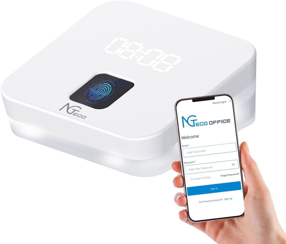 NGTeco TC4 Cloud Fingerprint Time Clocks 2.4G WiFi with Remote Control Software