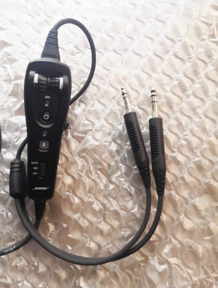 Bose A20 Bluetooth Control Module Triple Cable Boom Mic Dual GA Twin Plug Adapte