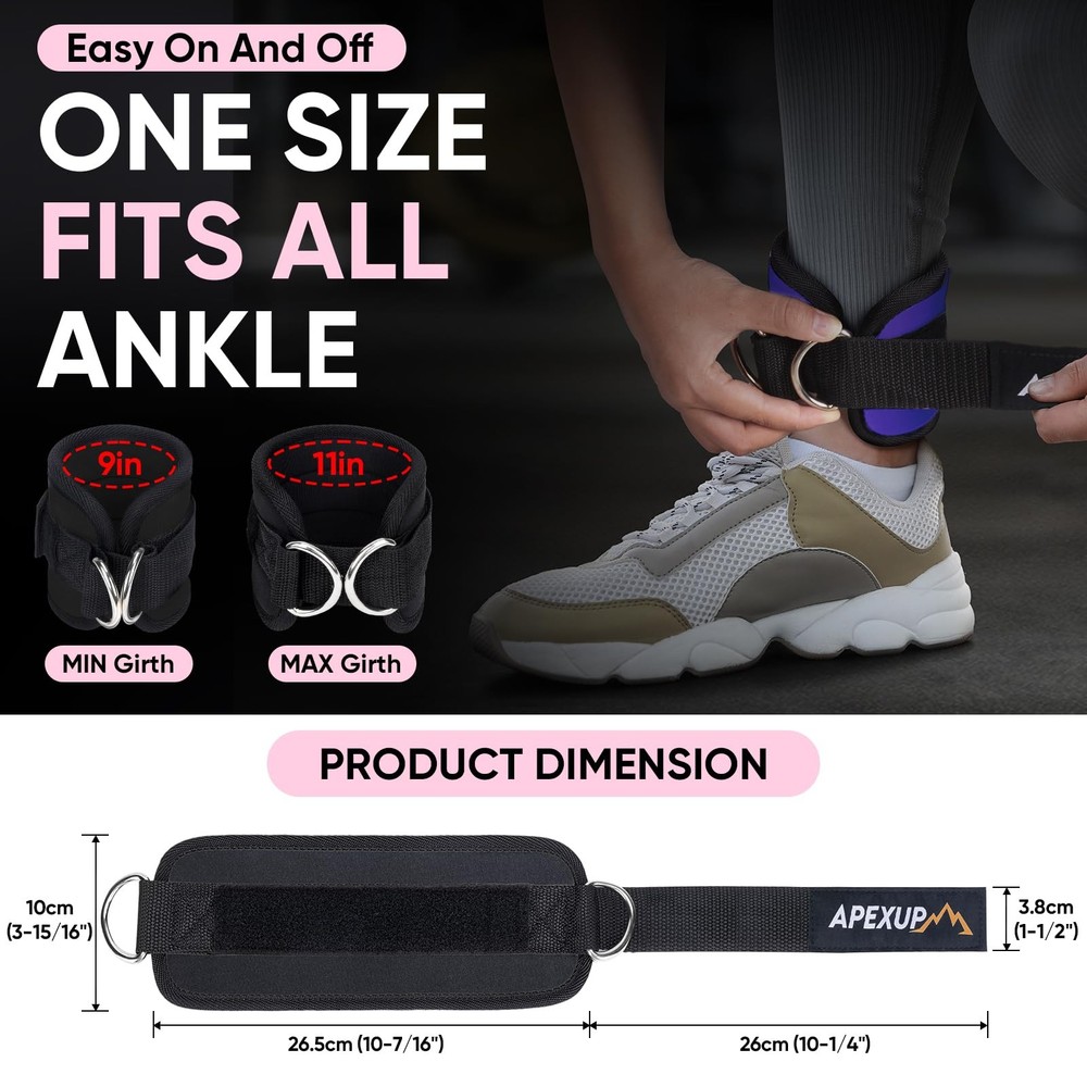 Ankle Strap for Cable Machine, Ankle Resistance Bands, Cable Kick Back Ankle ...