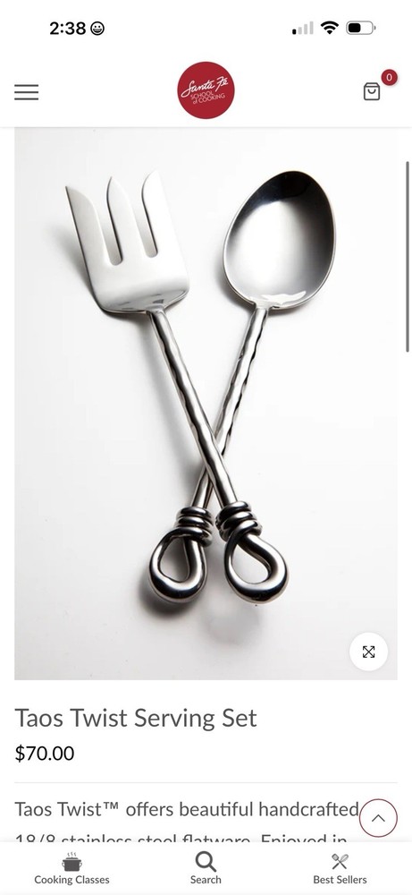 Big! 11" Modern TAOS TWIST Stainless Serving Set