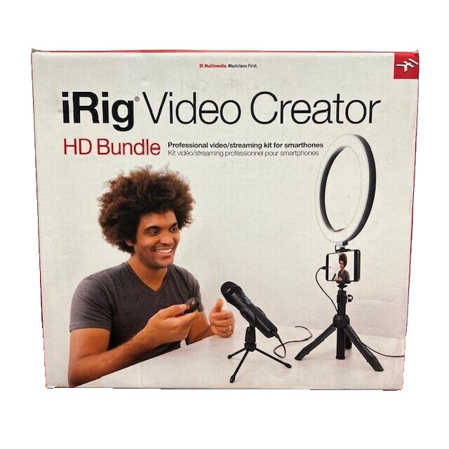 IK iRig Video Creator Bundle Multimedia Streaming Podcast Mic Light Ring Tripod