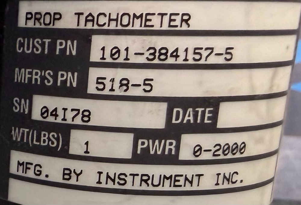 Prop Tachometer 518-5 Removed Working