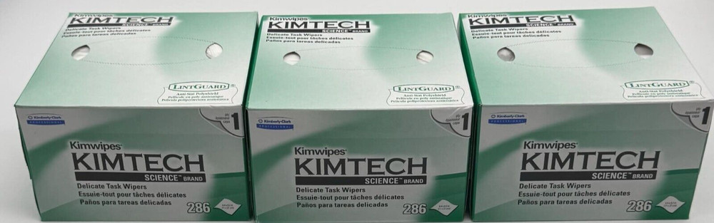 3PK Kimtech Science Delicate Task Wipers ~ WHITE ~ 286 EACH ~ FAST SHIP ~ NEW