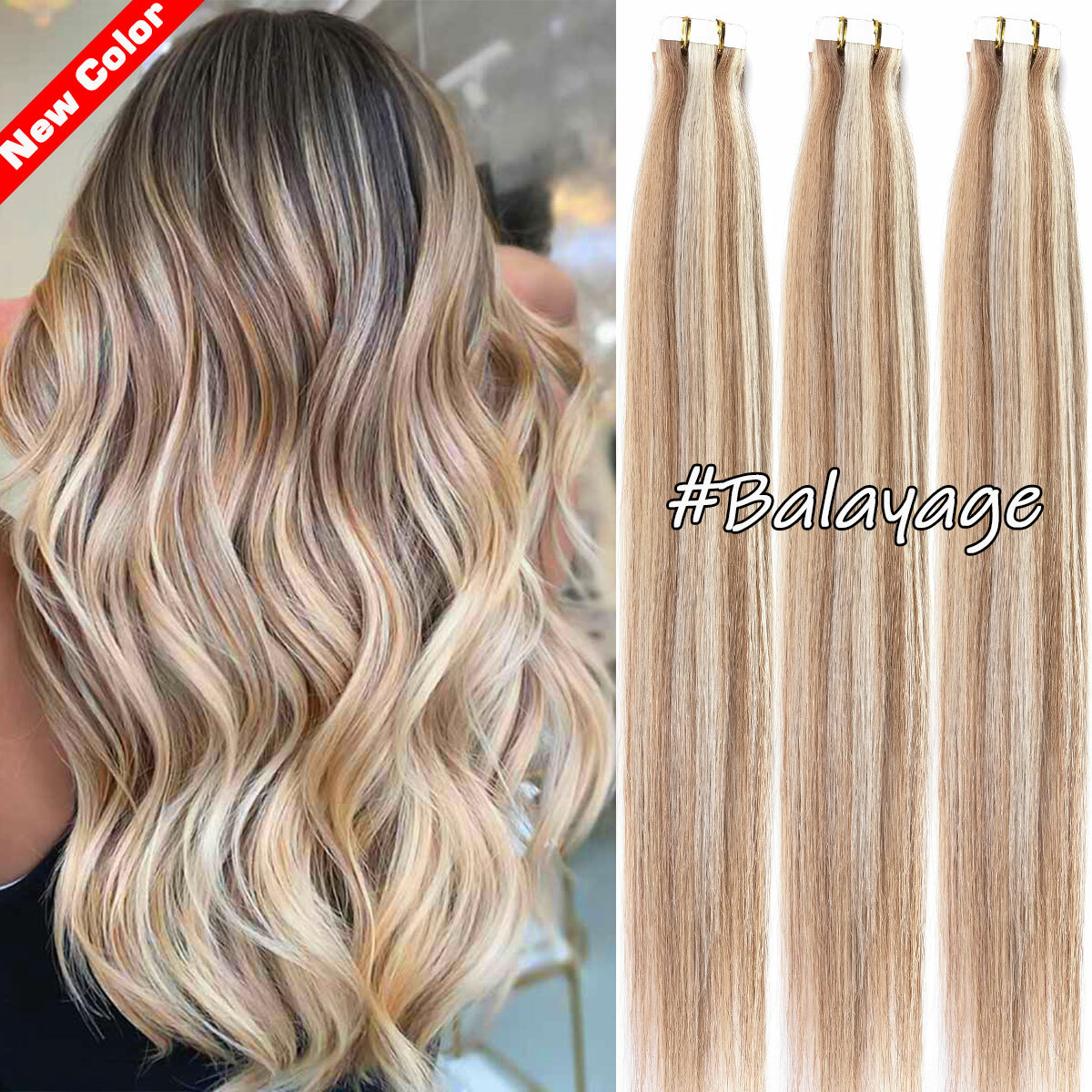 CLEARANCE Tape In 100% Real Remy Human Hair Extensions Skin Weft Full Head Ombre
