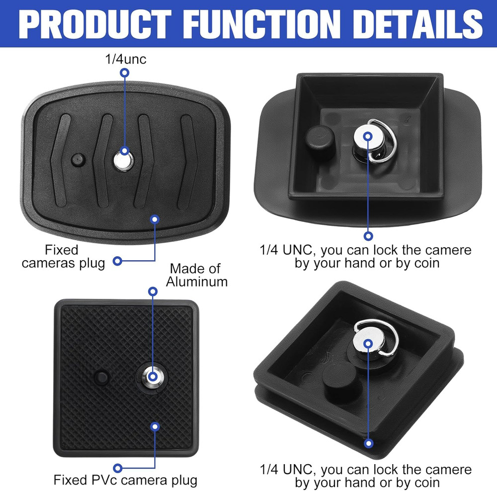 TOODOO 2 Pack 41Mm and 43Mm Tripod Quick Release Plate Camera Mounting Adapter