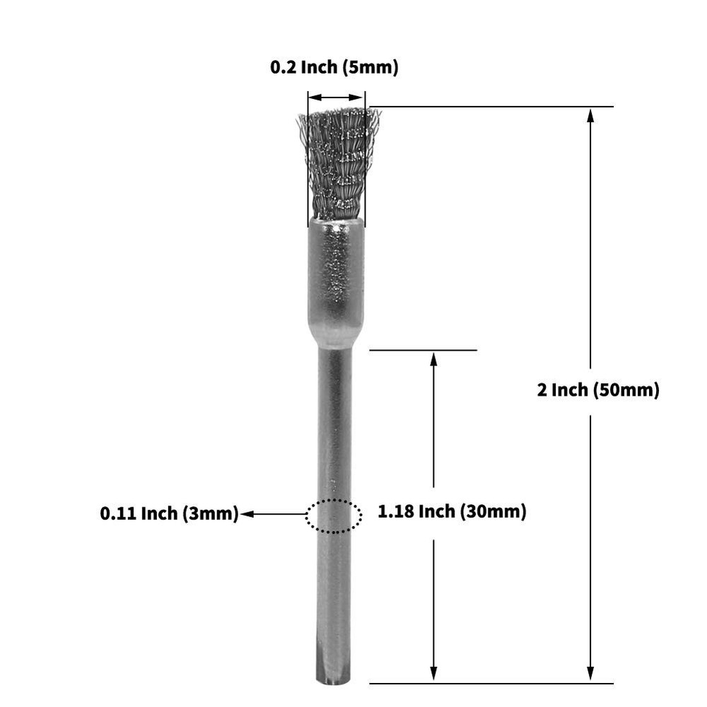 20 Pack Small Wire Brush Stainless Steel Wire Brushes Rotary Tool for Drill
