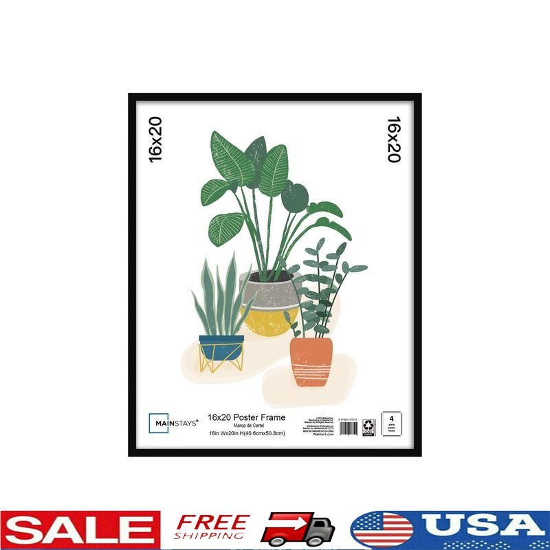 16x20 Basic Black Poster Frame Rectangle Display Vertical Horizontal Lightweight