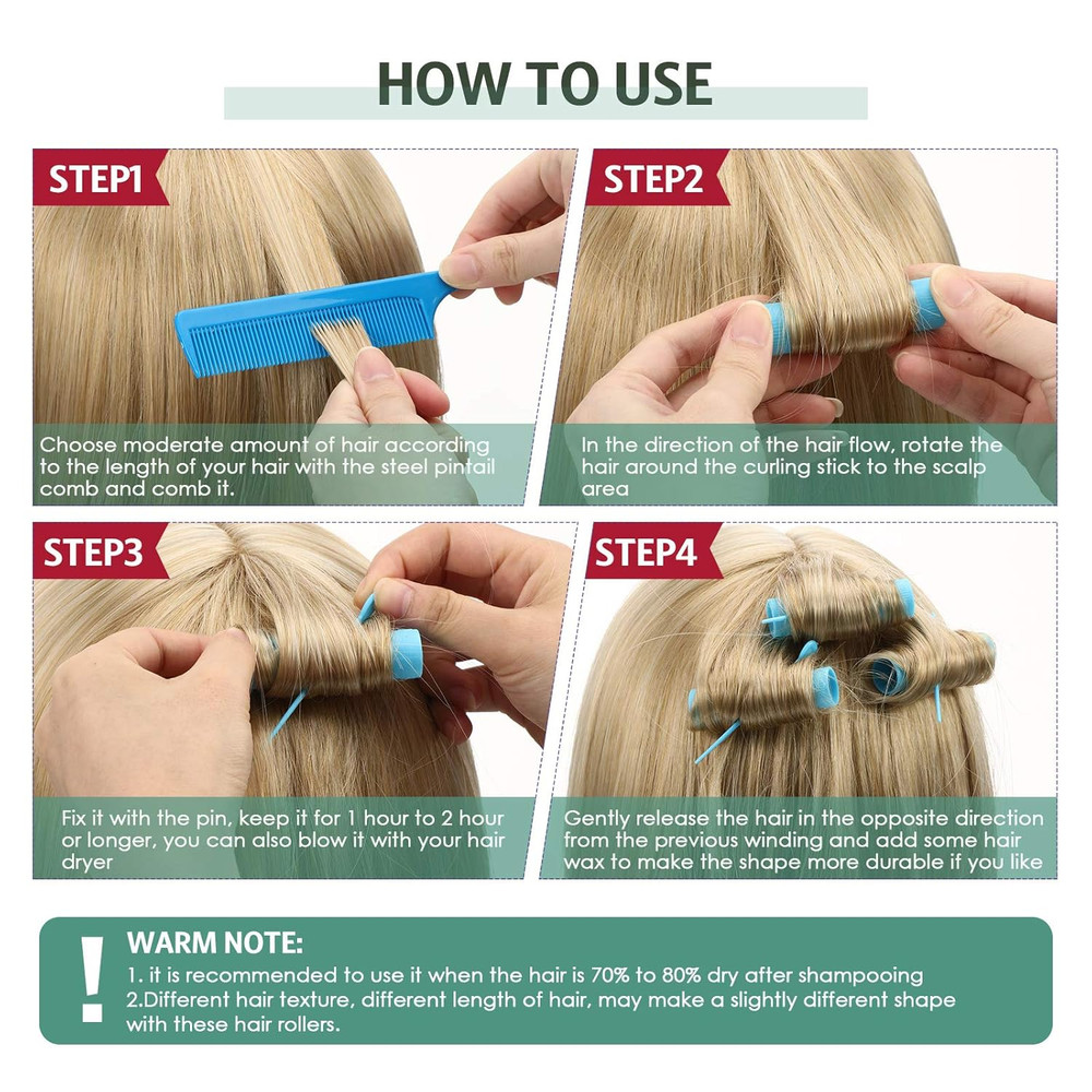 29 Pcs Small Size Hair Roller Set Includes 28 Plastic Smooth Rollers 0.63 Inch/