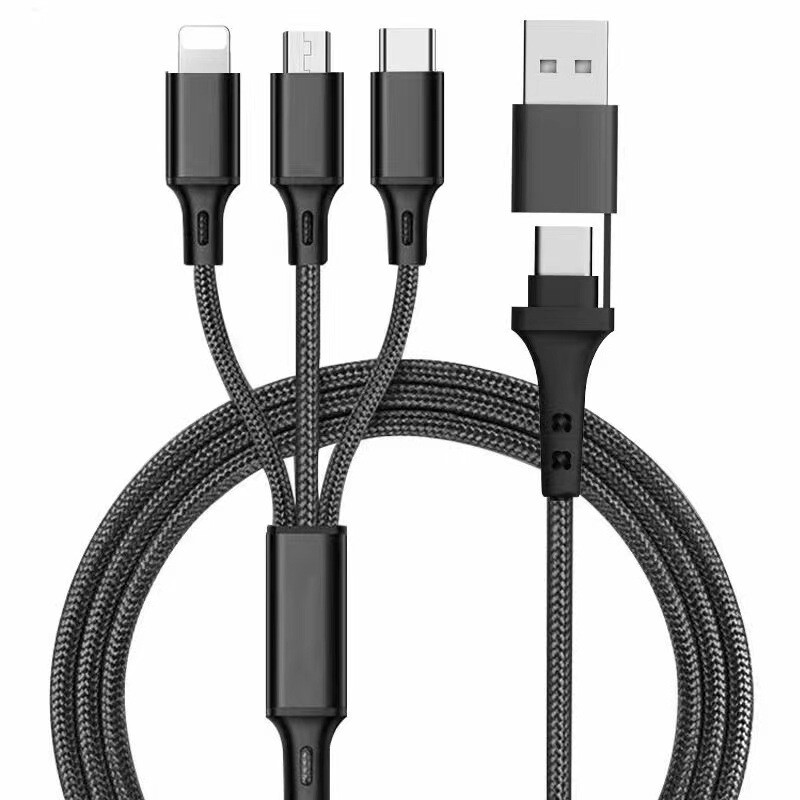 Multi Charging Cable 3 in 1 Multiple USB Fast Charger For iPhone Type C Micro