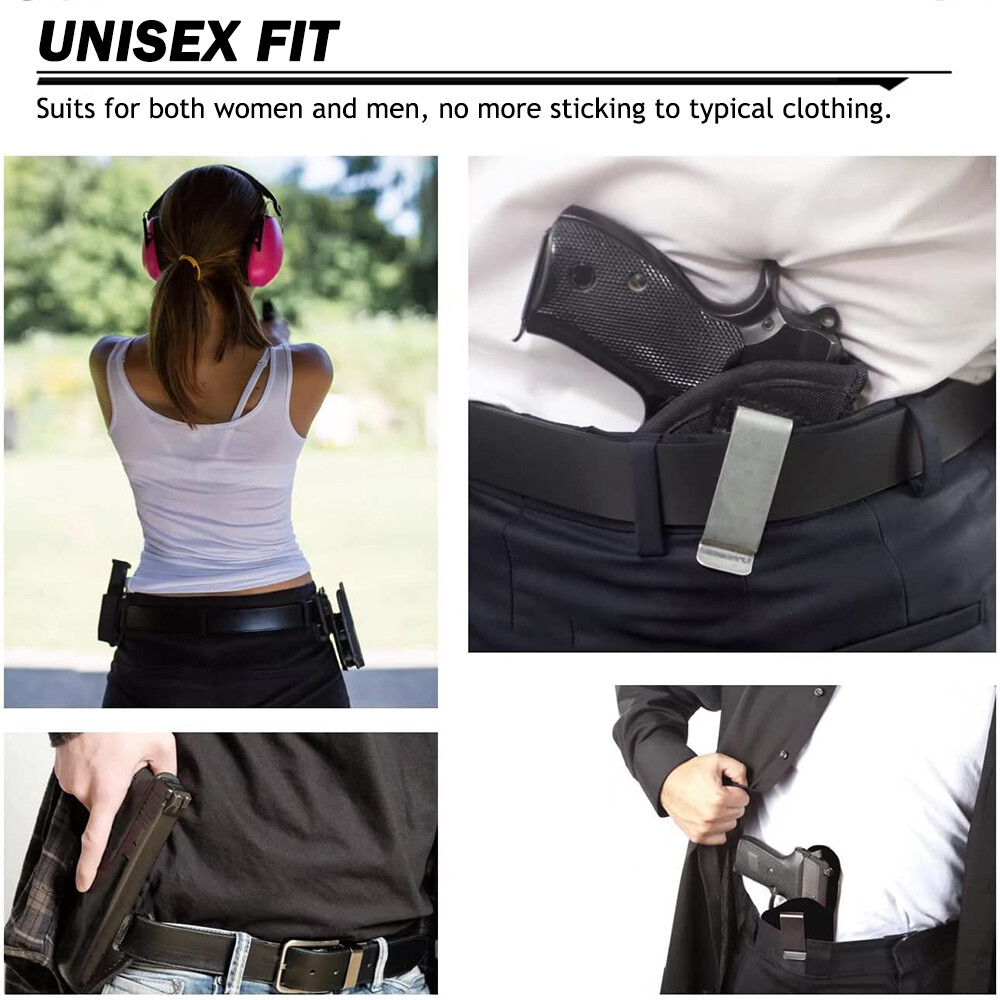 Universal IWB OWB Tactical Gun Holster with Mag Pouch Concealed Carry Pistol