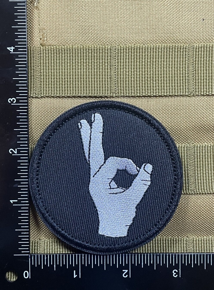 Circle Game Hand A Ok Funny Tactical Army Military Morale Patch Hook Loop