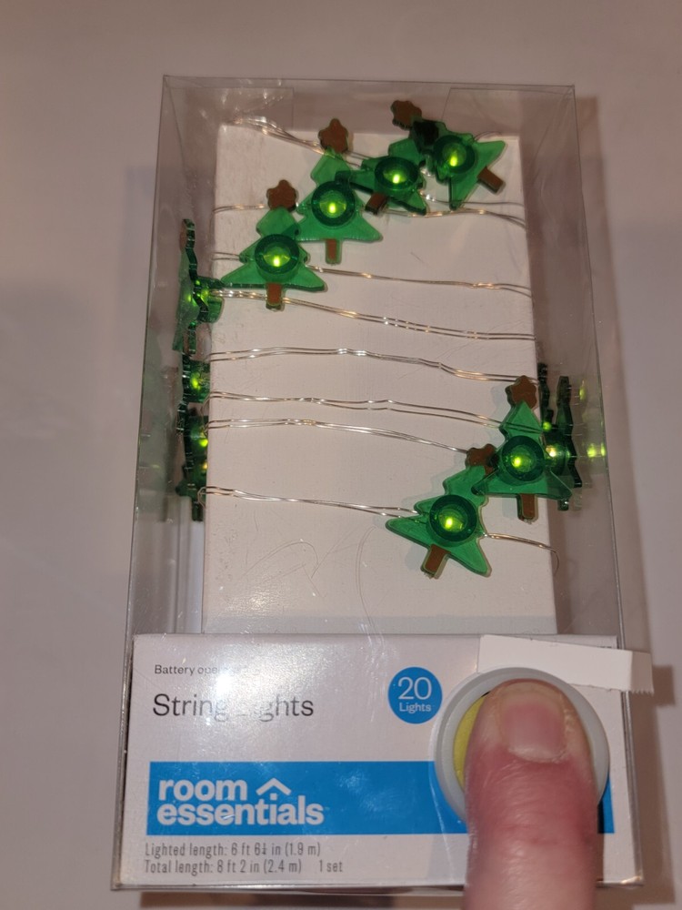 2 Green Christmas Tree Party String Mini Lights Decor New