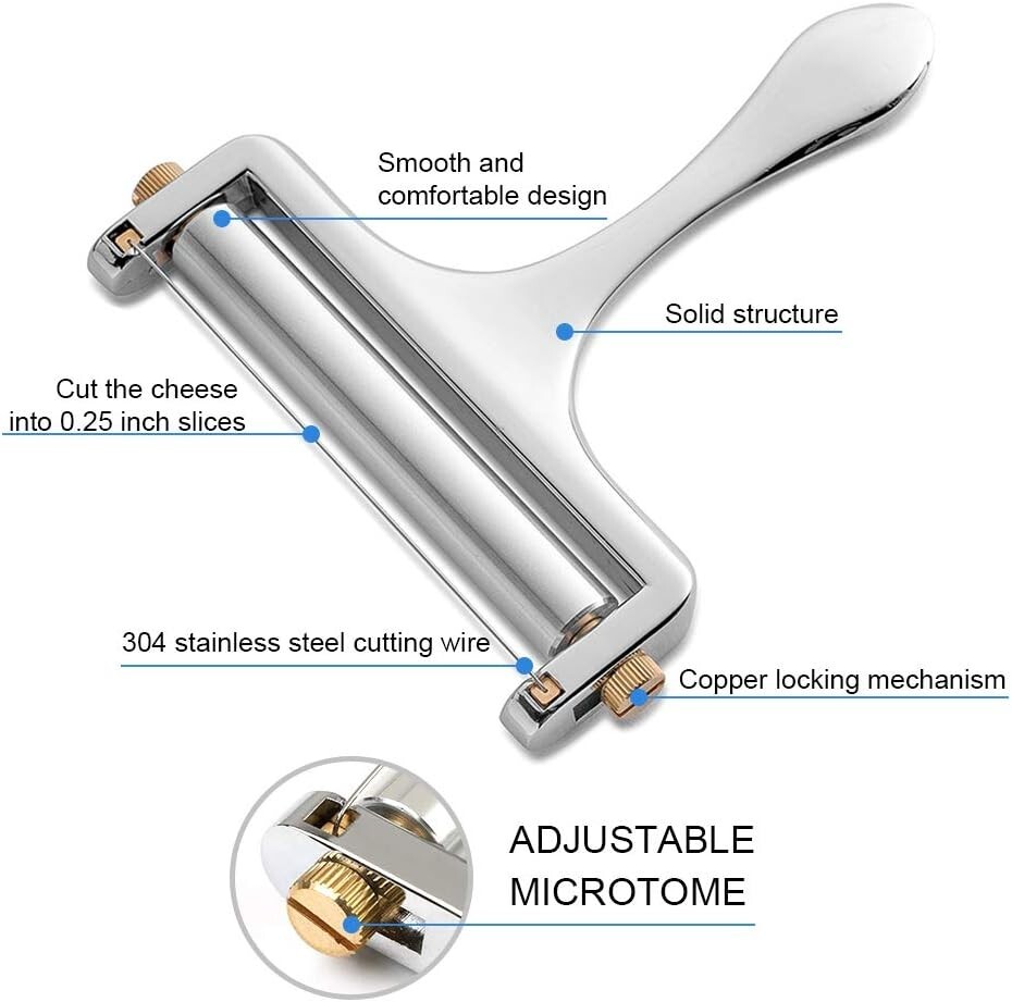 Versatile Heavy Duty Cheese Cutter - Cuts Soft & Semi-Hard Cheeses with Ease