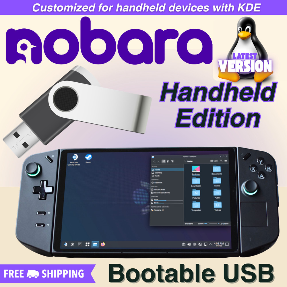 Nobara Linux Bootable USB Flash Drive For Handheld Devices (Latest Version)