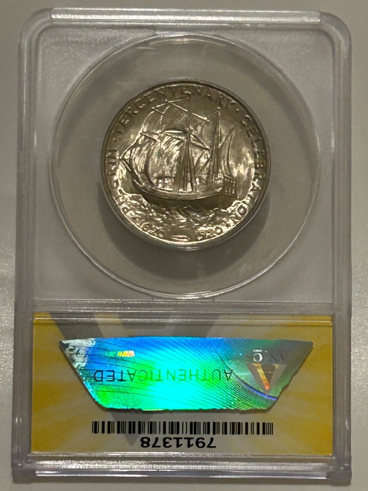 1920 Pilgrim Silver Half Dollar ANACS MS62