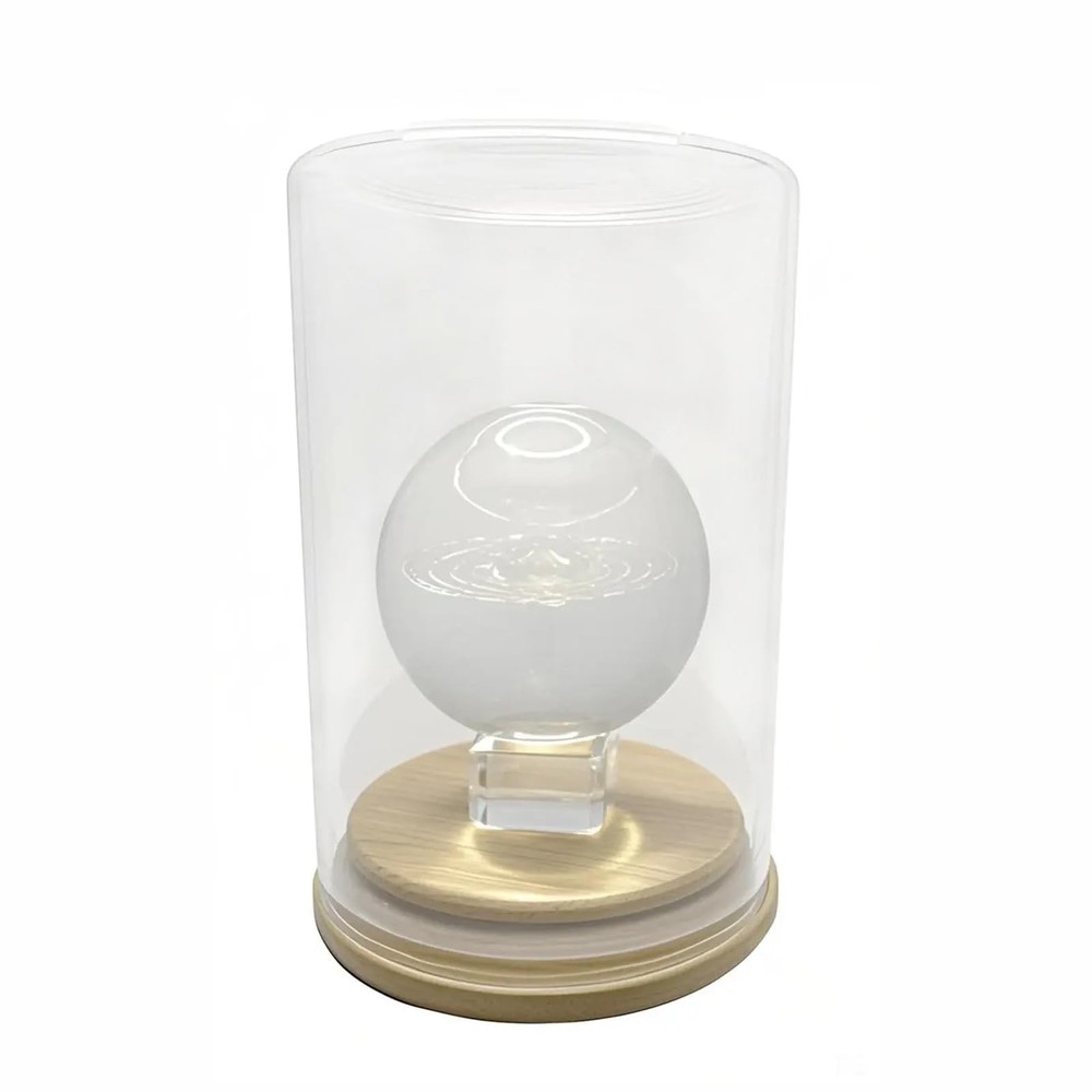 Ultra Clear Glass Display Case Dustproof Sealed Solid Wood Base Flat Stackable f