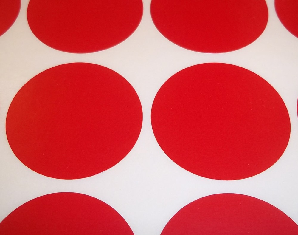 100 Red 25mm - 1 Inch Colour Code Dots Round Stickers Sticky ID Labels