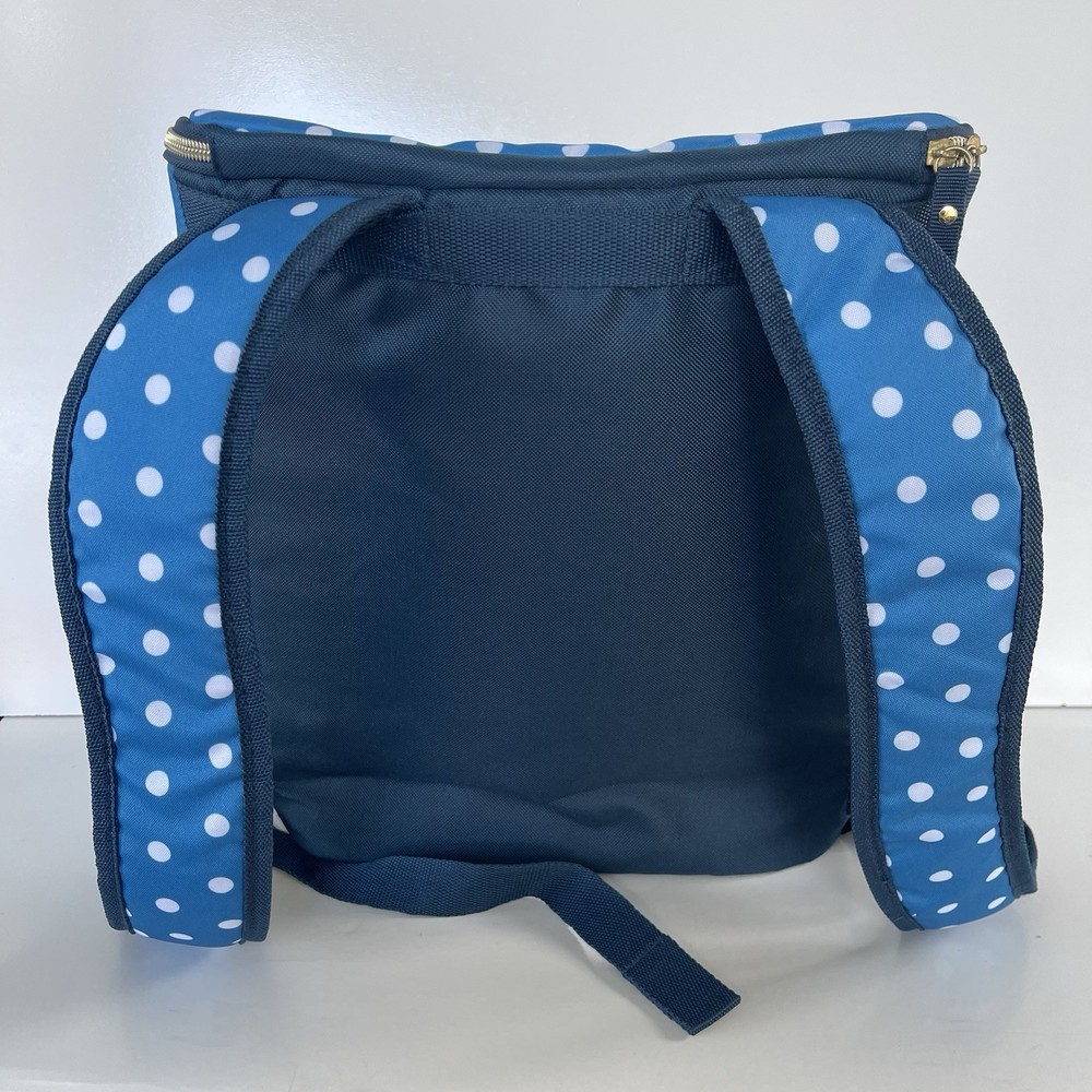 Dabnee Lee Arctic Zone Backpack Cooler 18 Can Padded Blue Polka Dot Chic