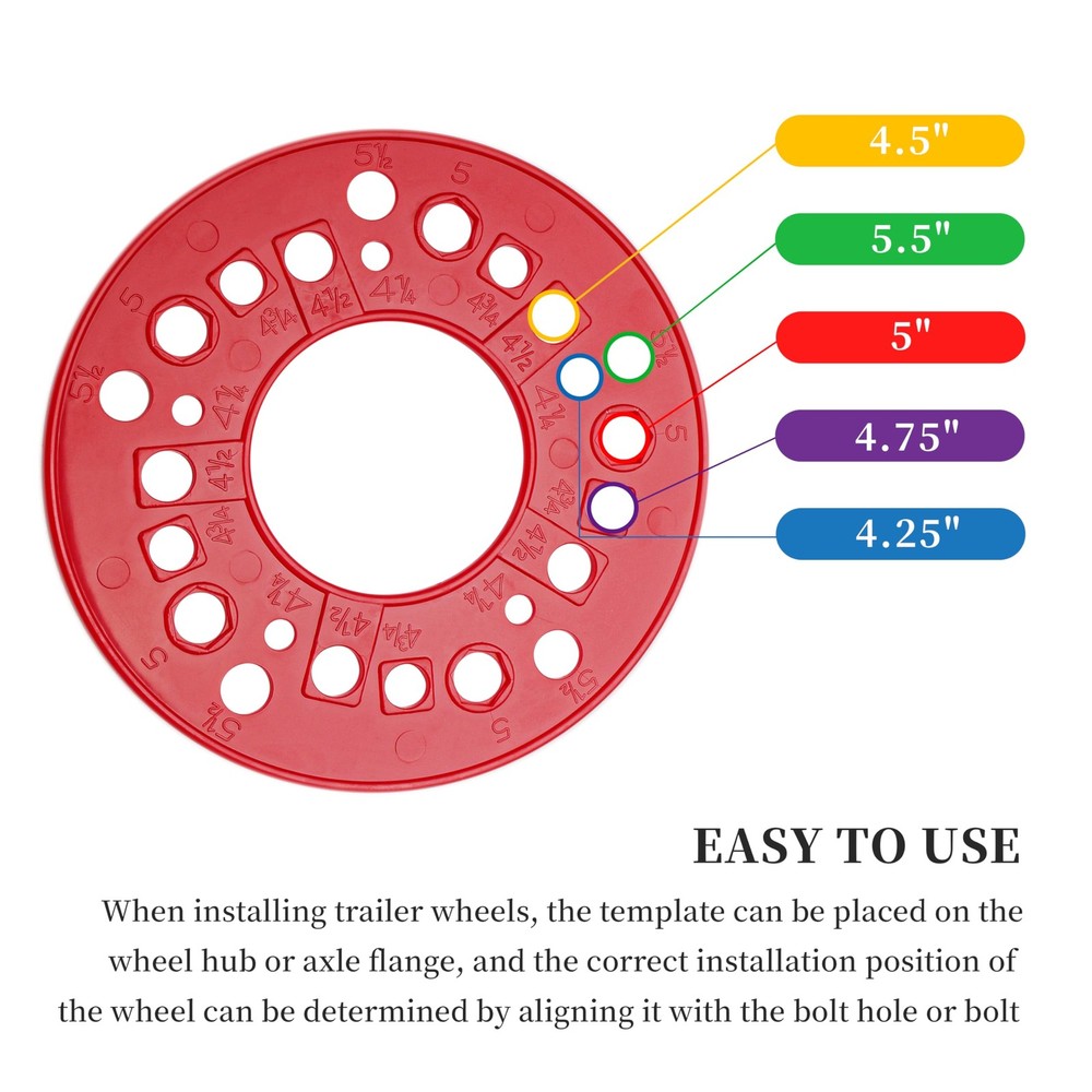 Rifatrio Wheel Bolt Pattern Measuring Tool, 5 Lug Template,Lug...