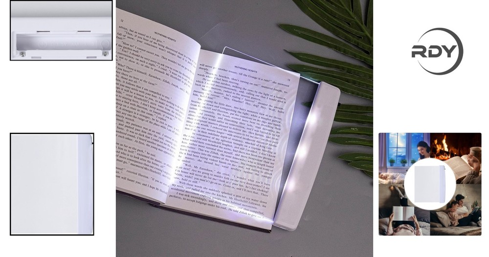 Portable Flat Panel Book Light - Warm White LED Illuminator for Bedside Reading