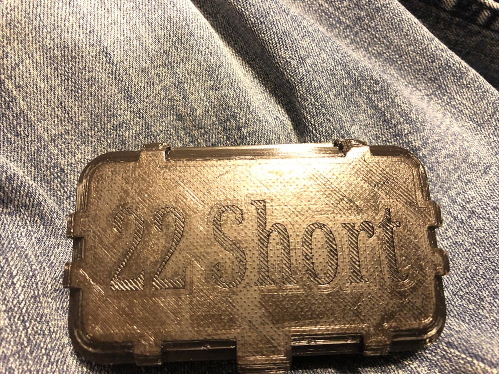 3D Printed .22 Short Ammo Box holds 50