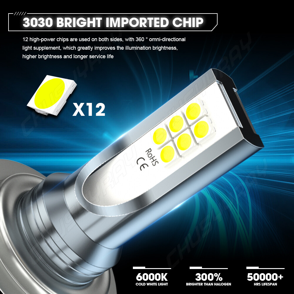 H7 LED High/Low Beam Conversion Kit Bulbs Super Bright 6000K Plug&Play
