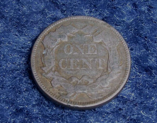 RARE 1858 LARGE LETTERS WEAK DATE FLYING EAGLE SMALL CENT COIN-WEAK STRIKE!