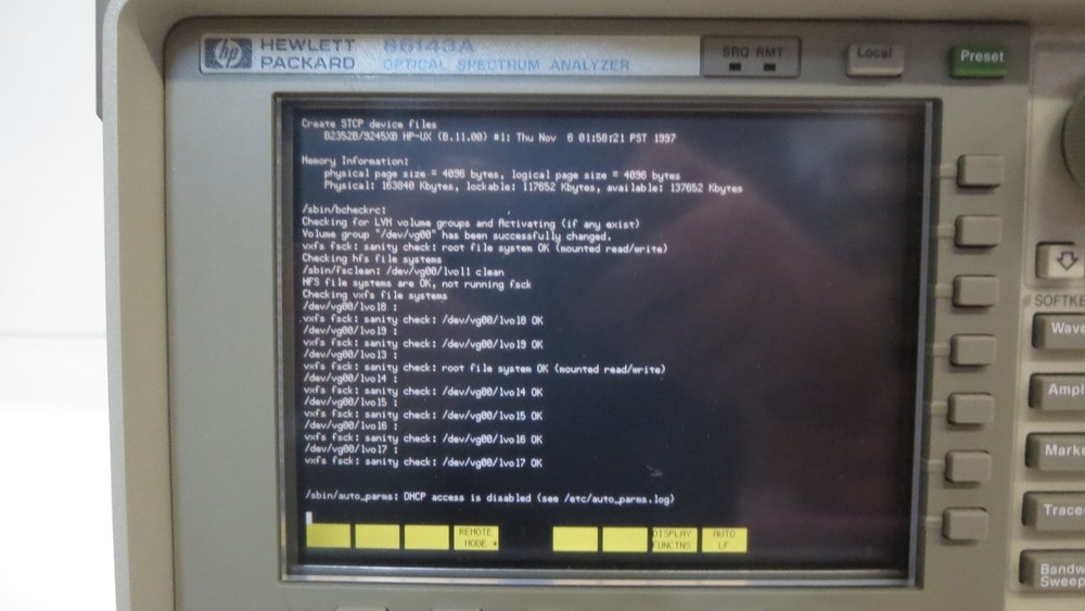 HEWLETT-PACKARD 86143A OPTICAL SPECTRUM ANALYZER