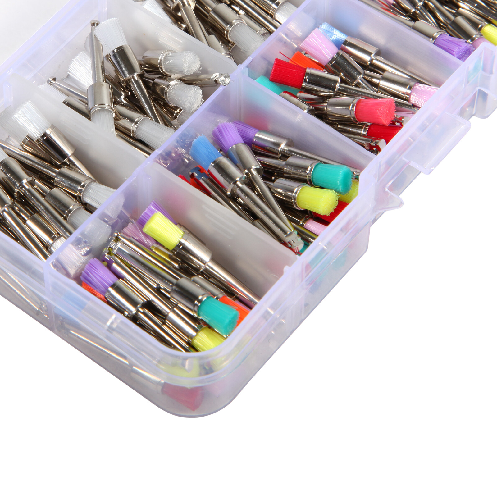 200pcs US Mixed Dental latch type prophy polishing brush flat tapered Brushes ty